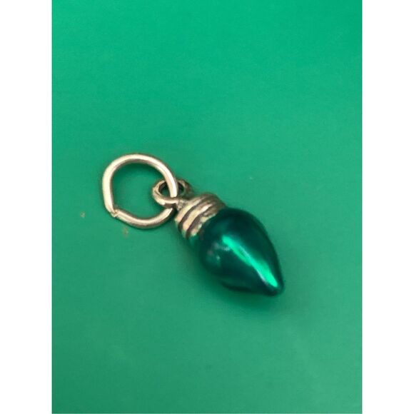 Green Christmas Vintage Light Sterling Silver Jewelry Charm #holiday - Picture 3 of 4
